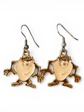 Vintage 1992 Looney Tunes Tasmanian Devil Earrings